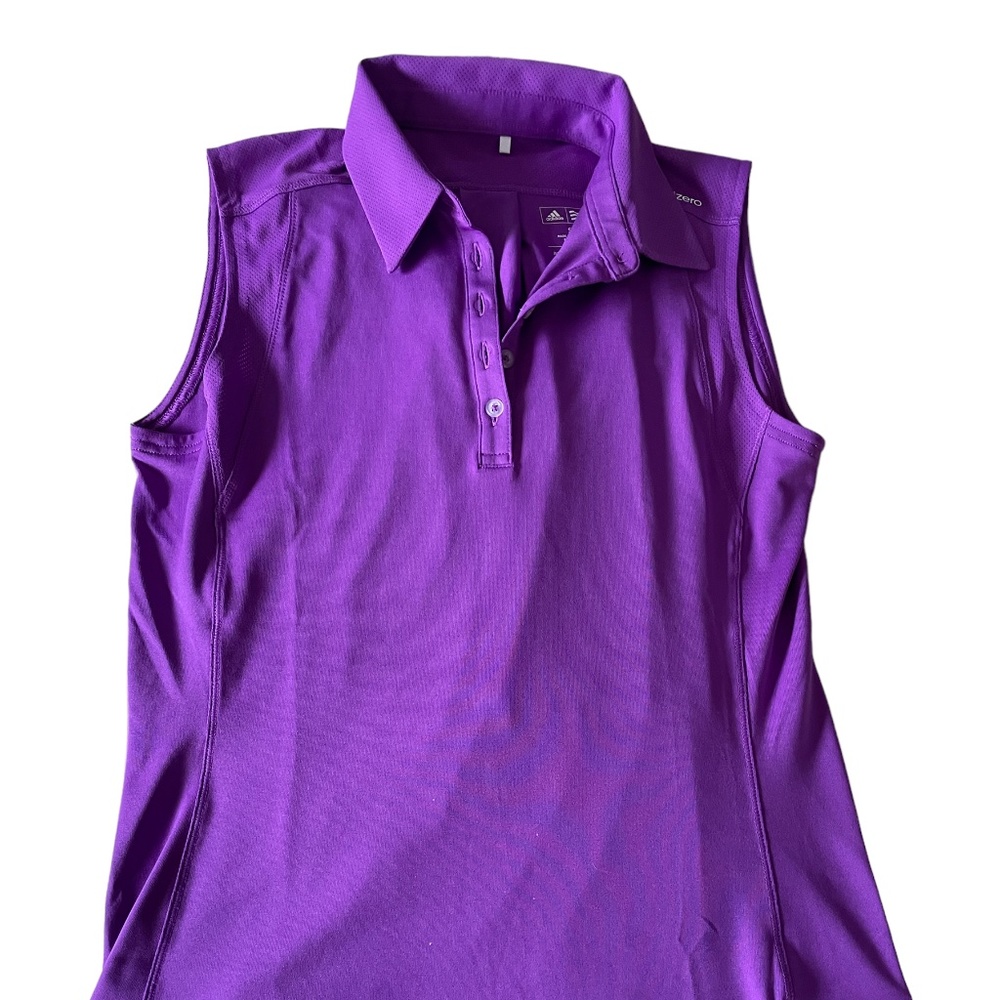 Adidas Golf Women's Pure Motion Solid Sleeveless Polo Shirt - size S